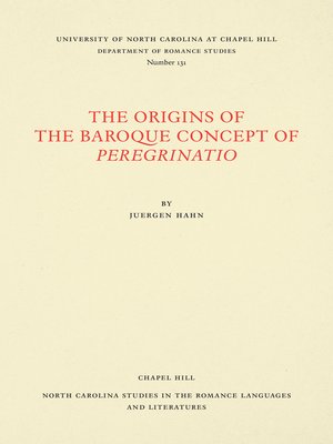 cover image of The Origins of the Baroque Concept of Peregrinatio